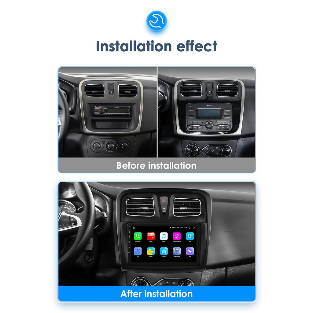 Hizpo Carplay 4G Android 13 автомобильное радио для Renault Logan 2 2014 - 2019 Sandero 2 мультимедийный видеоплеер GPS 2din Автомагнитола 7862 интеллектуальный экран