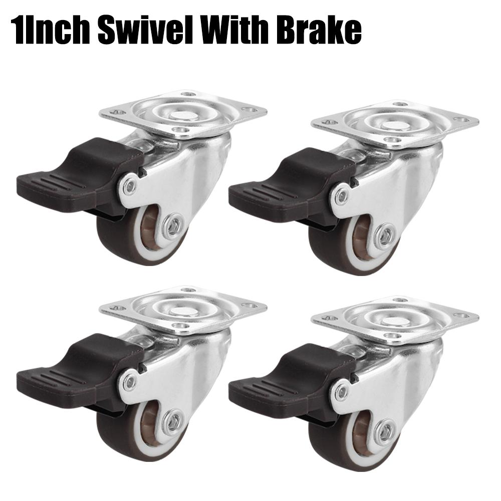 Универсальное роликовое колесо мягкое резиновое колесо 1/2 дюйма для платформы тележка кресло аксессуар поворотный ролик 4 шт мебельный ролик