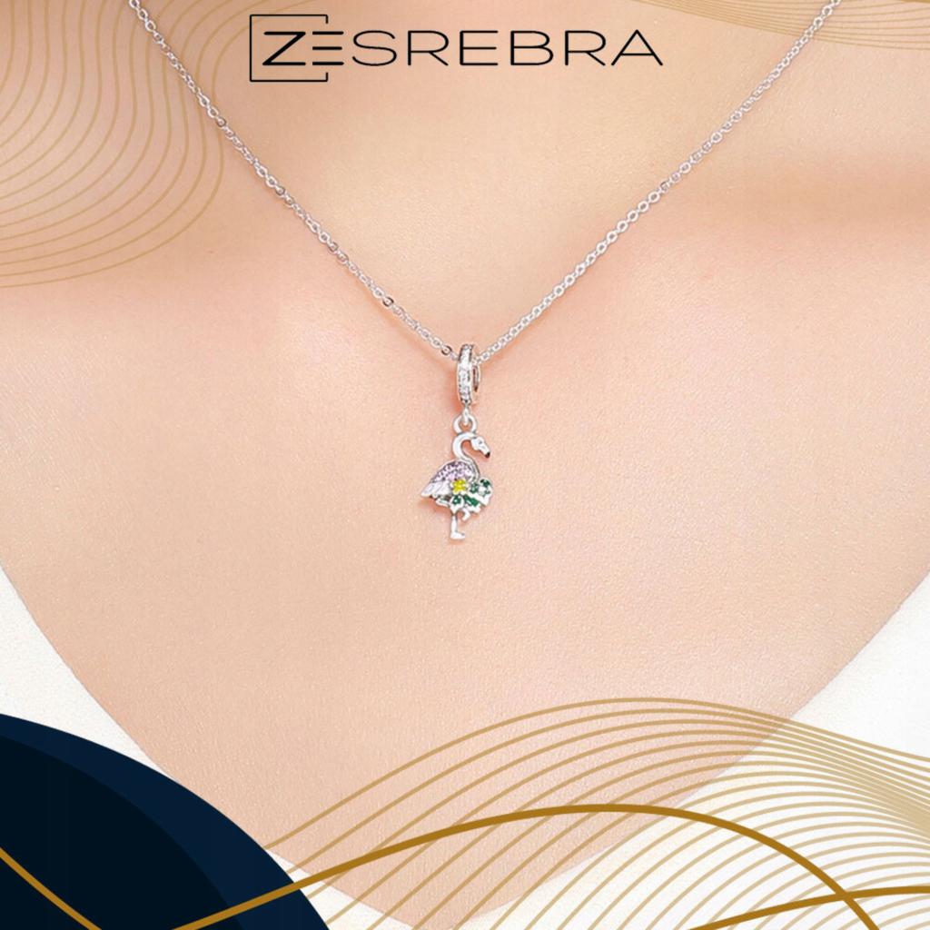 Charms Flamingo Pendant Bead Pr 925 Colorful Bird Zirconia Beads