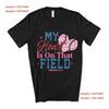 My Heart Is On That Field T Shirt Baseball Softball Mom S 3XL Vintage Washed Versatile Soft Breathable Slightly Vintage Washed