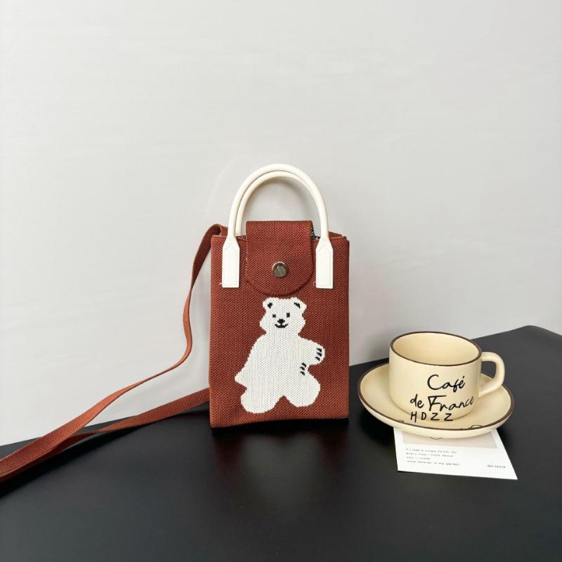 Ns сумка для мобильного телефона мультяшная милая нишевый дизайн вязаная сумка универсальная сумка через плечо мессенджер кошелек для мелочи милый стиль