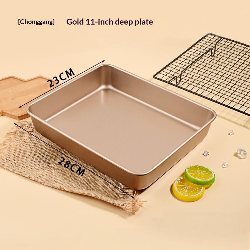 Nonstick Gold Rectangular Baking Pan Multisize Molder Bakeware Cake Brownie Large Rectangle Baking Tray Set