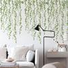 Pearls Vine Leaves Wall Stickers Waterproof Green Plants Leaves Wall Decals Peel and Stick Hanging Vine Wall Art for Bedroom Kitchen