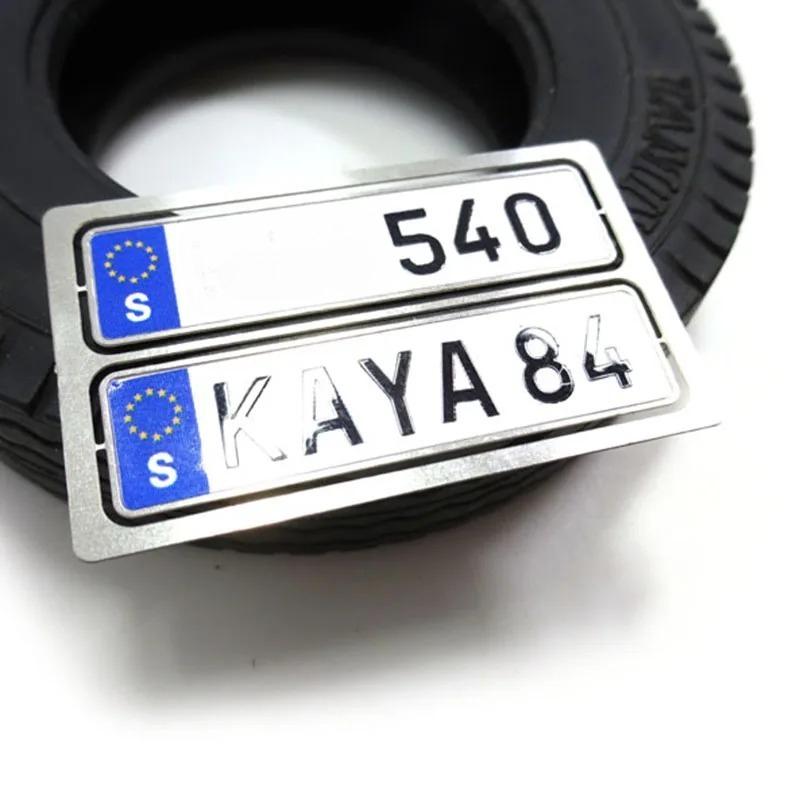 Digital Metal License Plate Decorate for 1/14 Tamiya RC Truck For scania For man For volvo