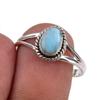 Natural Republic Larimar Gemstone Handmade 925 Sterling Silver Ring Size 9 O1e83