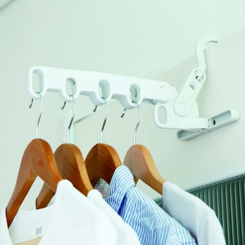 Aisen Comfortable Shirt Hanger, 5 Hooks, Gray, LK435, 15cm x 3cm x 27cm