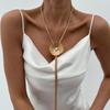 Long Tassel Imitation Pearl Necklace Flower Clavicle Chain Sweet Cross Pendant Necklace  Couple
