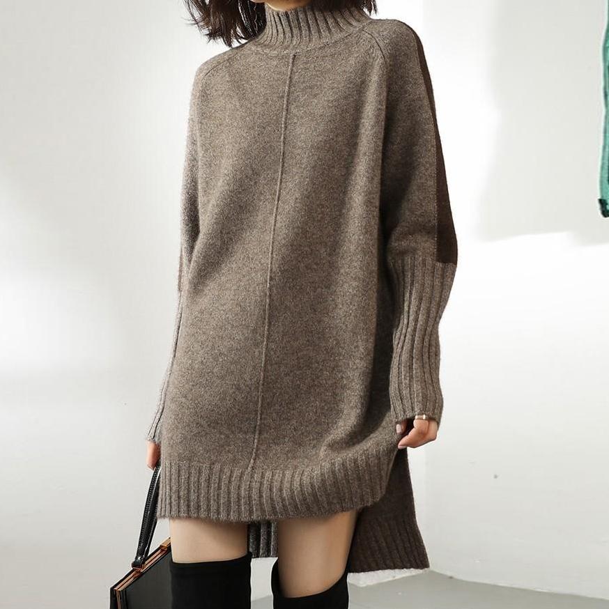 Women Knitted Sweater Women Pullovers Dress Autumn Winter Warm Thick Jumpers Wool Knit Crochet Y2k Split Jumper Cardigan