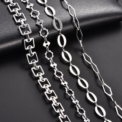 Креативное геометрическое ожерелье-цепочка из нержавеющей стали для женщин и мужчин, медного цвета, чокер-воротник, металлические ювелирные аксессуары