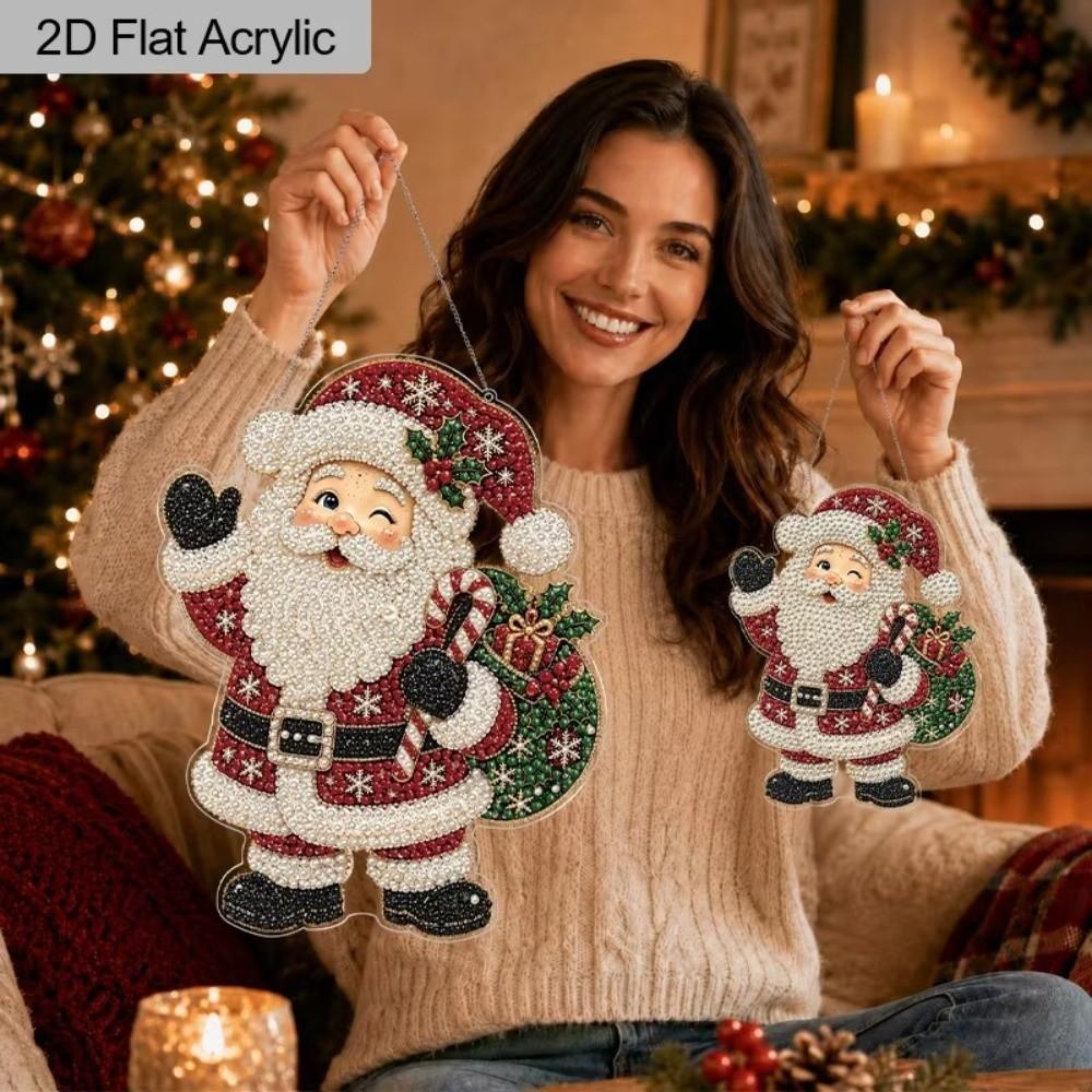 Christmas Pearl Diamond Painting 2D Flat Hanging Decor DIY Hanging Ornament Nativity Scene