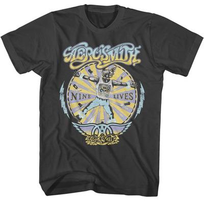 Aerosmith Nine Lives Перекраска Музыкальная Футболка Топы Футболки Мужская Женская Унисекс