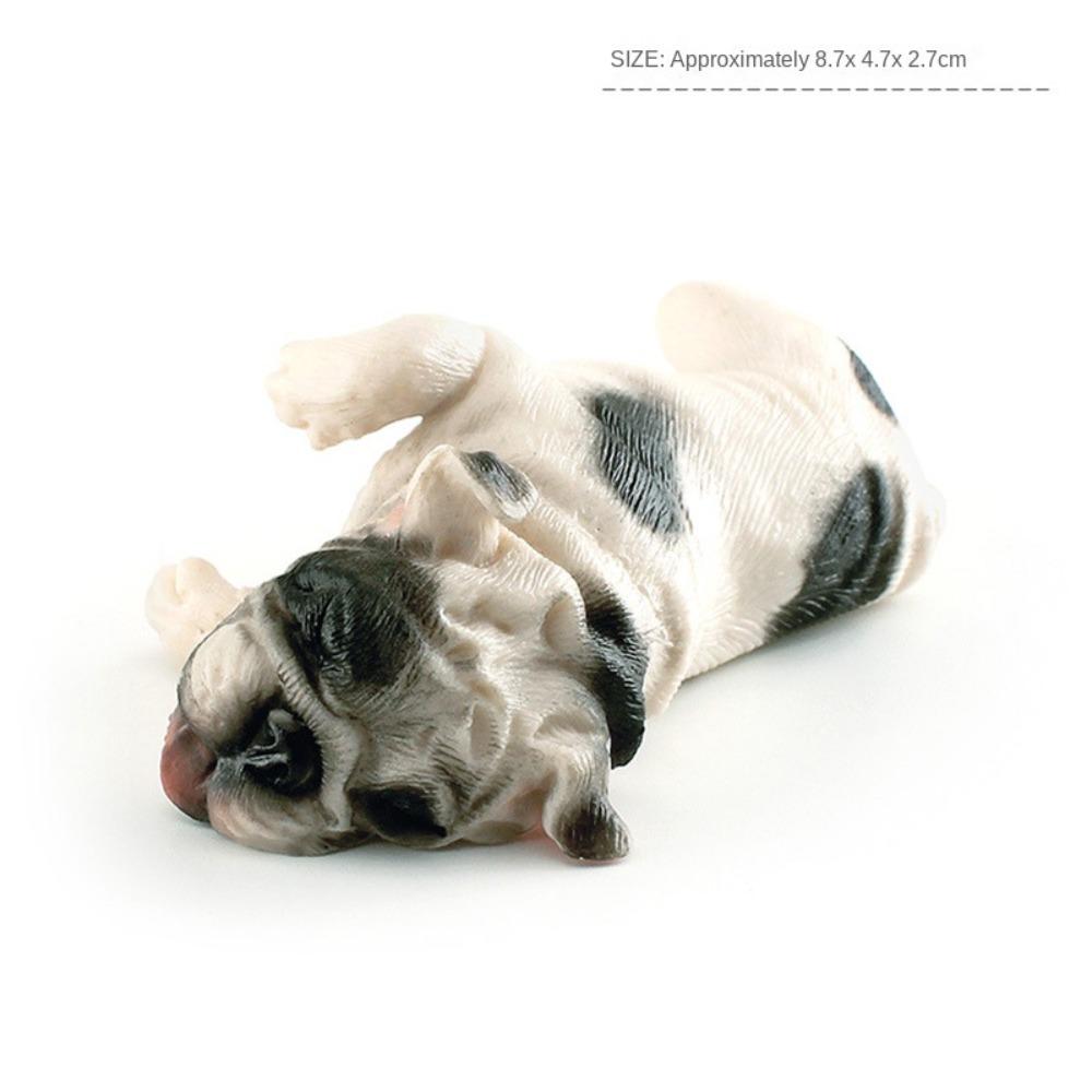 Figurine Solid Simulation Dog Model Bulldog Simulated Sleeping Posture Bulldog Table Decor