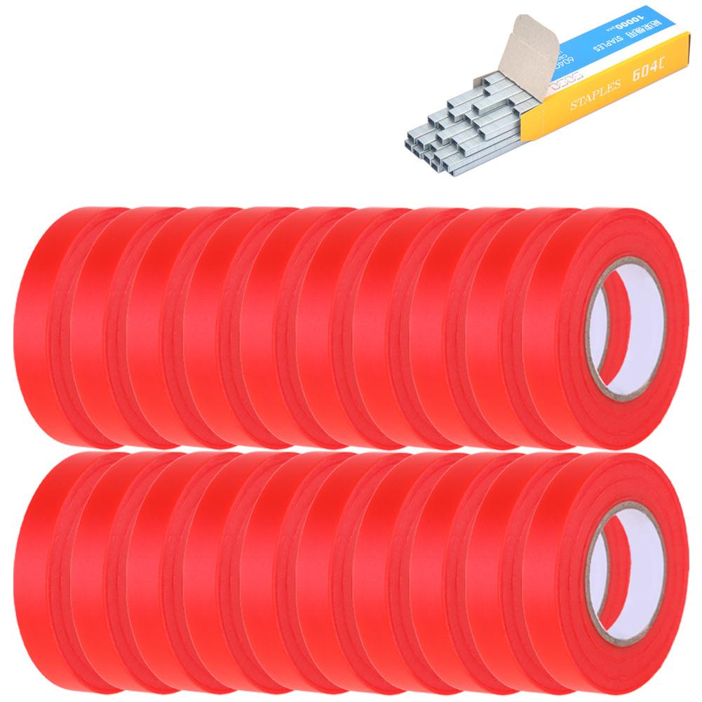 Garden Plant Tapetool Plant Tying Machine with 10 Rolls Tape 1 Box Staples for Vegetable Grape Tomato Cucumber Pepper Flower