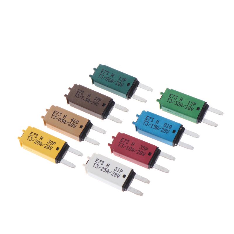 Automotive Circuit Breaker Mini Blade Fuse 5-30A DC28V Manual Reset for Car RV Camper Van Electrical Safety Protection