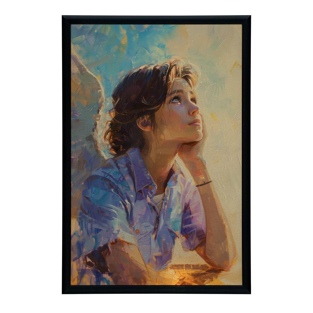 Angel Thoughts Poster Angel Thoughts Poster, 70X100 Cm, Black Aluminum Frame, 230 Gsm Matte Paper