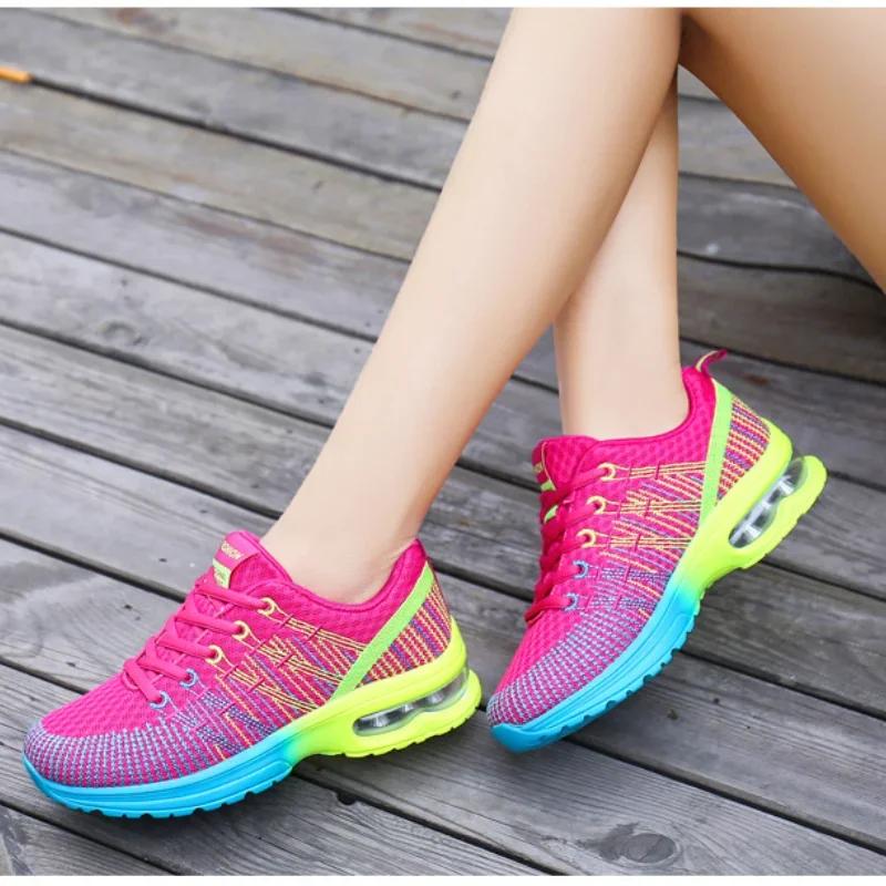 New Casual Sneakers Women Mesh Breathable Tennis Shoes Comfort Air Cushion Running Shoe Ladies Outdoor Women Sport Footwear