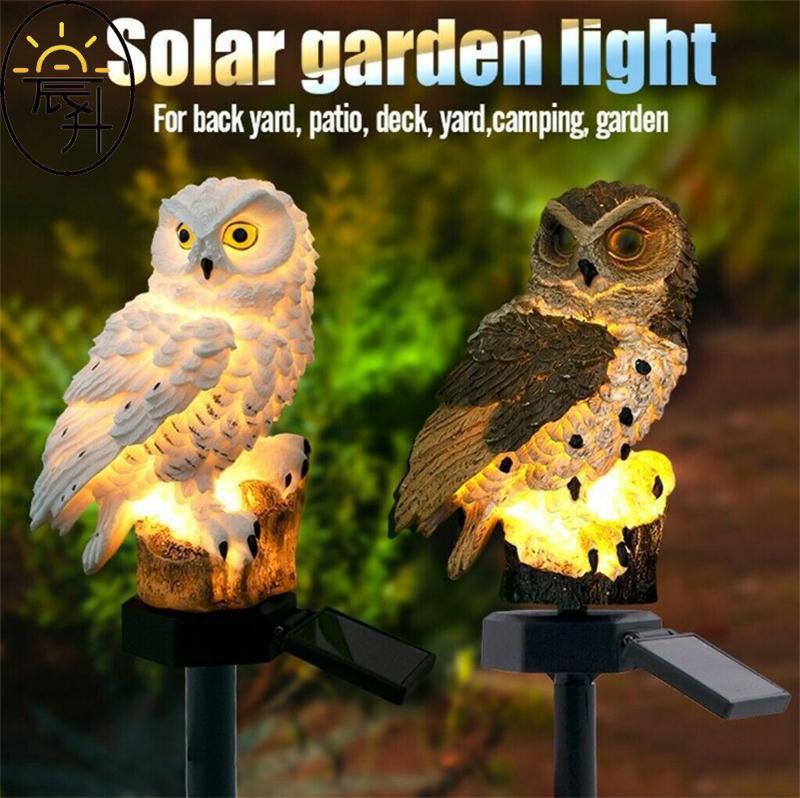 Solar Resin Owl Garden Ornament and Bird Deterrent Light