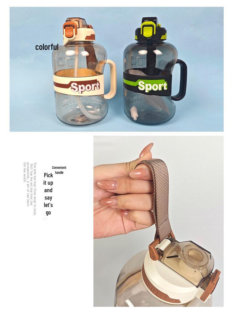 2200ml Large Capacity Unisex Sports Water Bottle - High Appearance Plastic Cup for Girls, Portable Outdoor Ton Ton Cup