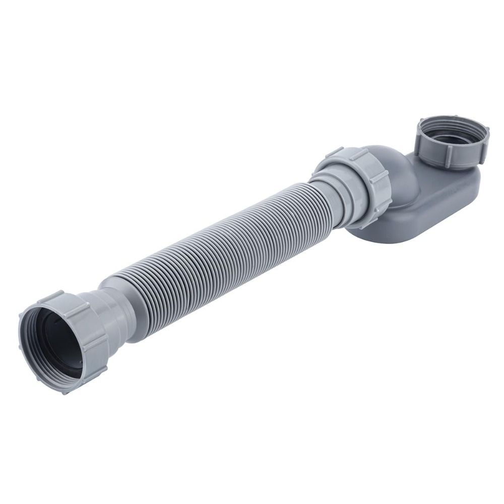 Adjustable Drain Pipe Flexible Flat P Trap Durable Freestanding Tub Drain Bathtub Shower