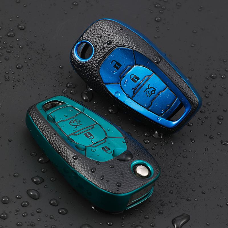 Откидной брелок с дистанционным управлением из ТПУ кожи с 3 кнопками, чехол для ключей для Chevrolet Cruze Aveo Malibu Onyx LTZ 2014-2018, держатель для ключей