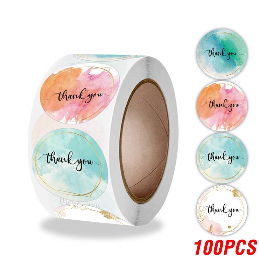 100-500 Pcs Thank You Stickers Adorable Pink Gold Labels for Small Business or Wedding Gift Decor Sticker Stationery Supplies