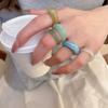 Набор из 5 уникальных акриловых колец омбре с мраморным узором, градиентные, штабелируемые, удобные украшения, подарок для женщин, на каждый день