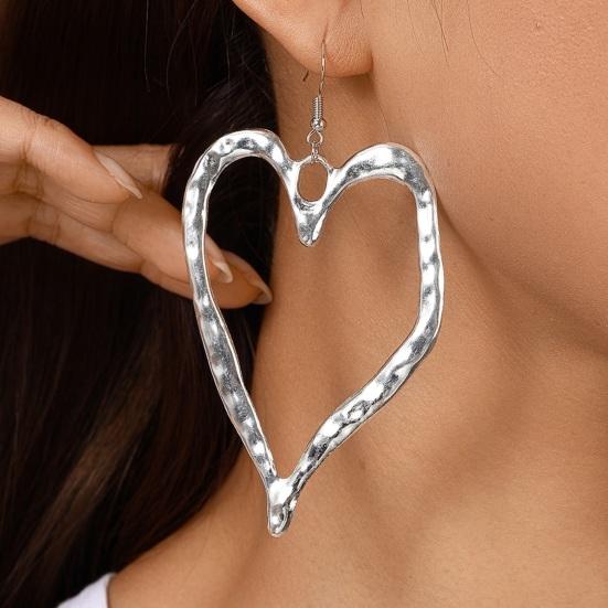 1 Pair Love Earrings Retro Exaggerated Style Polished Zinc Alloy Hook Earrings Party Club Cosplay Hanging Earrings Ear Jewelry