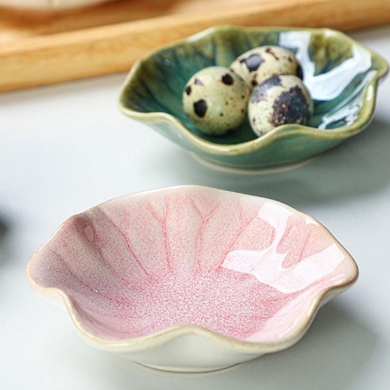 Керамическая тарелка в форме цветка, мини-кухонная приправа, блюдце для дома, ресторана, поднос для закусок, десертов, посуда, декор для кухни
