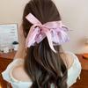 Korean Style Square Cloth Hair Tie Bow Women Ponytail Holder Plaid Silk Ribbon Scrunchies  Summer