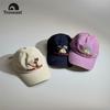 Beach vacation style sunset coconut tree embroidered baseball cap for women, casual and versatile, face-slimming, sun-shading duckbill cap