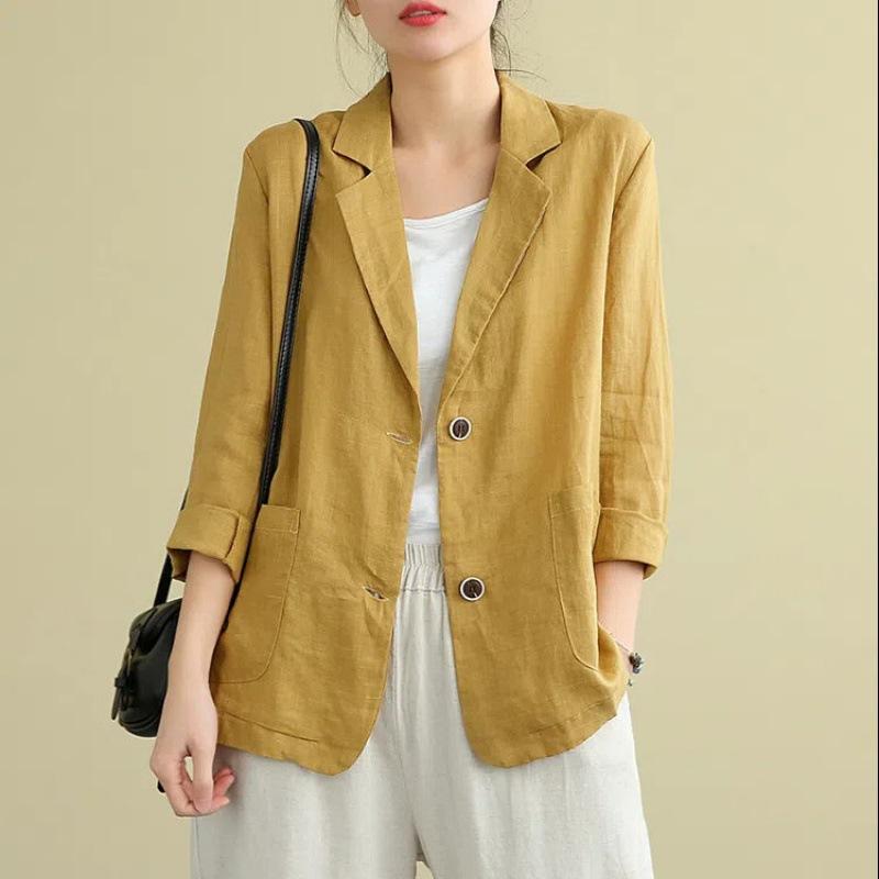 Women's Spring and Autumn Lightweight Cardigan Large Size Casual Suit Jacket Office Coat