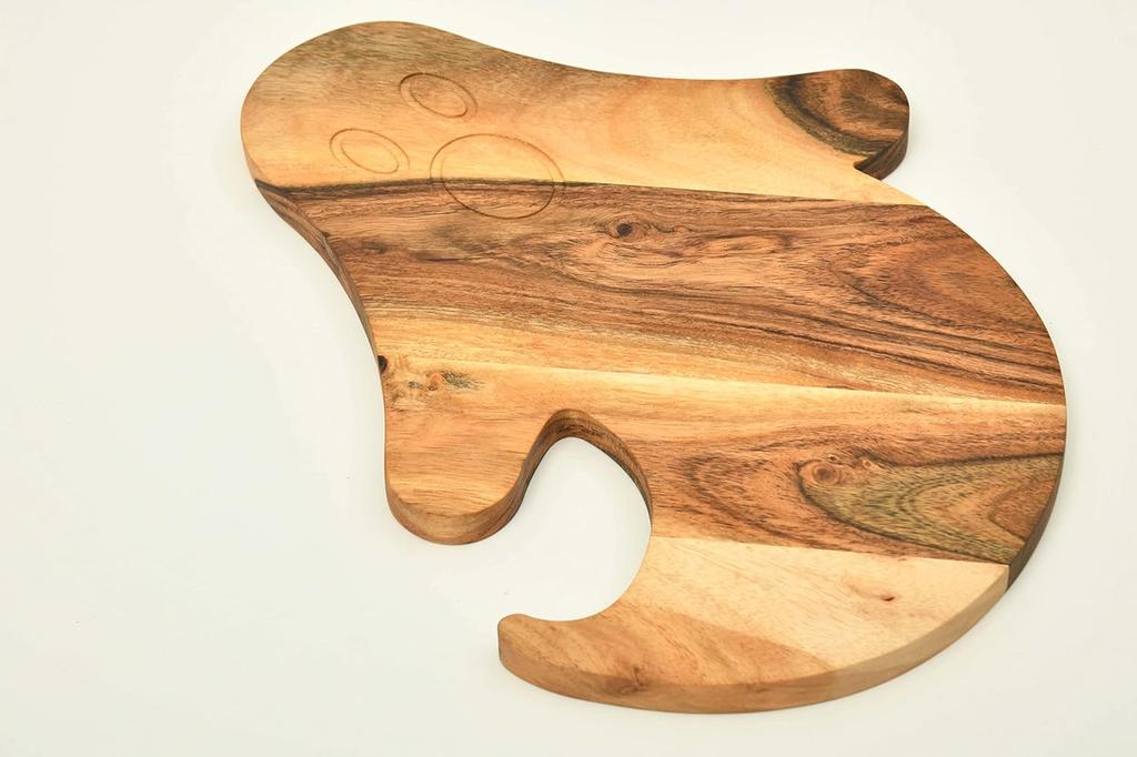 Organic Acacia Wood Cutting Board for Kitchen Chopping and Butcher Block Cheese, Vegetables, Fruit and Salad, 14 X 10 Inch, Ghost Board