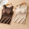 Thermal Tank Top for Women Fleece Lined Sleeveless Underwear Top with Built In Bra High Stretch Camisole Undershirt Soft Warm Base Layer