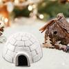 3Pcs Igloo Model Realistic Decorative Arctic Animals House Architecture Model Fish