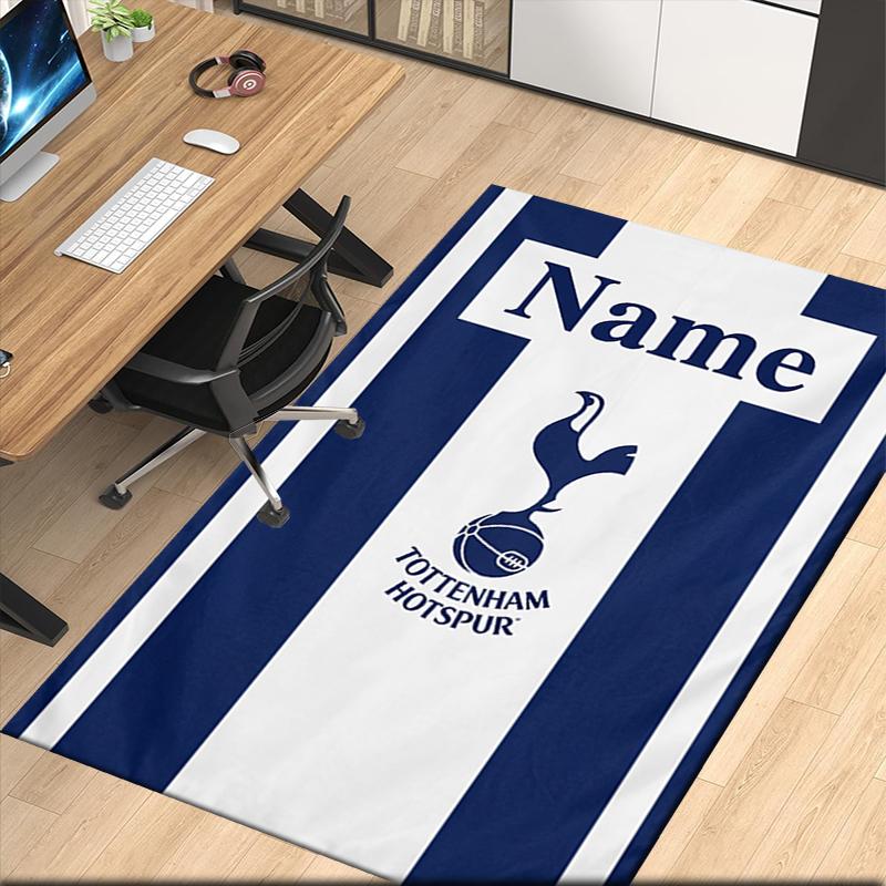 Custom Name Tottenham Hotspur Printed Carpet Rug For Office Chair Living Room Bedroom Kitchen Room Decor Gifts