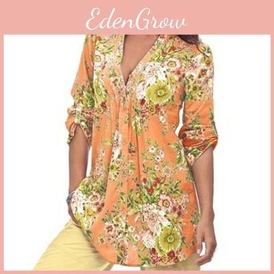 Классическая осенняя женская рубашка с коротким рукавом и принтом для повседневной носки