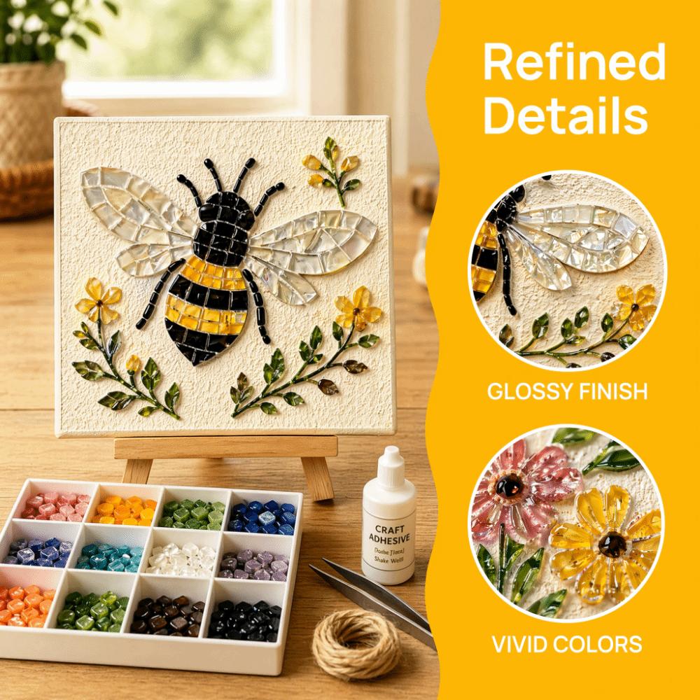 Glass Tiles Mosaic Kit DIY Beginner Friendly Glass Mosaic Kit Garden Animals Arts For Beginner