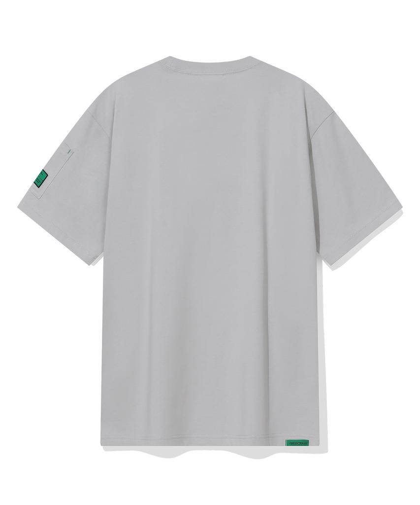BEENTRILL Green Label Sleeve Pocket Comfort Fit Short Sleeve T-Shirt (Light Gray)