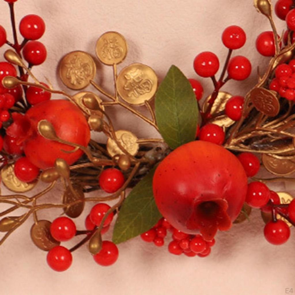 Celebration Wreath for Front Door with Red Berries Home And Garden