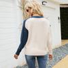 Autumn and Winter Women's Sweater Fashion Striped Colorblocking Knit Sweater Round Neck Pullover Sweater