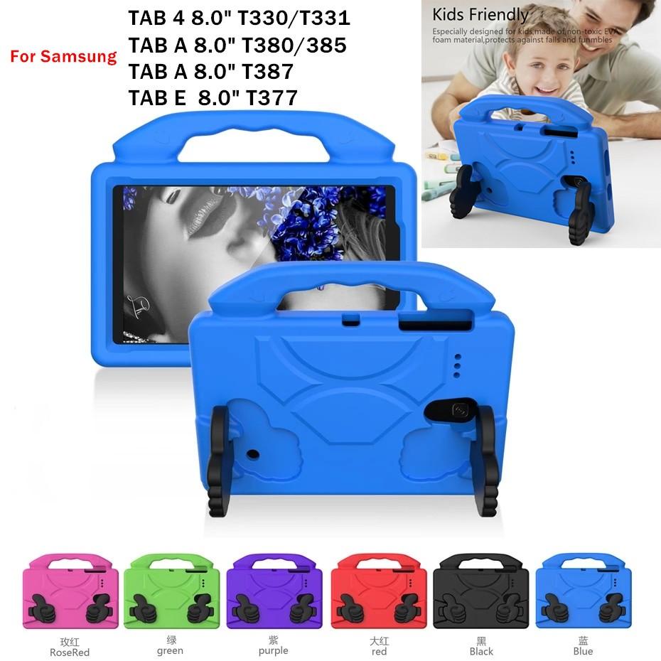 EVA Cover For Samsung Galaxy Tab 4 8.0 T330 T331 Kids Stand Tablet Case For Samsung Tab A 8.0 T380 T385 T387 E 8" T375 T377