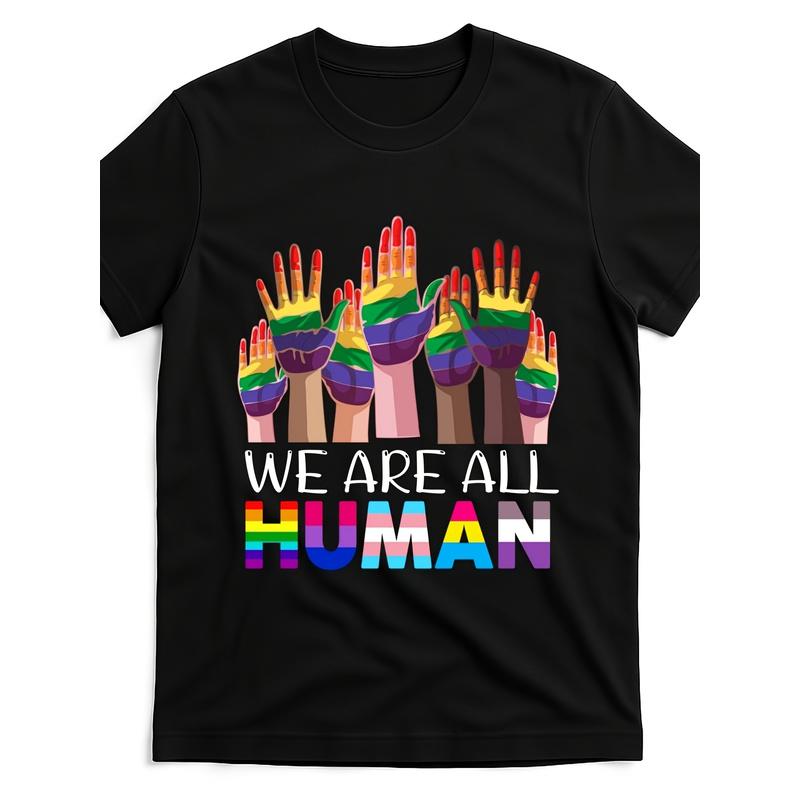 Men'S Plus Size LGBTQ Pride T-Shirt - Rainbow LGBT We Are All People, Soft Round Neck Short Sleeve Suitable For All- Wear, Machine Washable Casual &