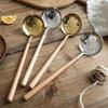 Japanese Wooden Handle Anti-hot Soup Stainless Steel Soup Leakage Ramen Spoon Home Kitchen Gadget