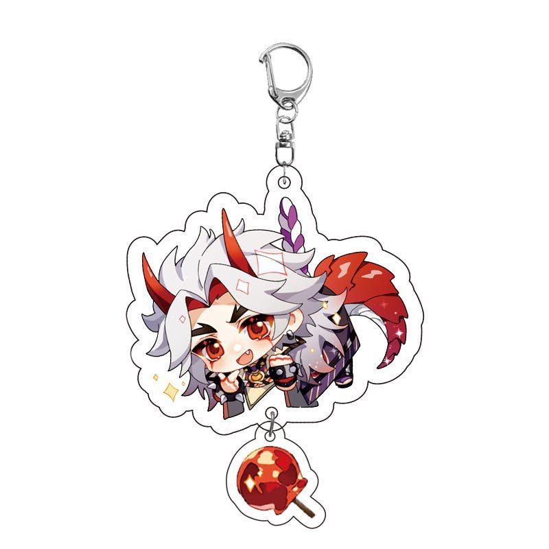 Game Keychains Acrylic Figure School Bag Keychian Holder Key Ring For Children Girl Men Accessories