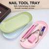 Пластиковый лоток для хранения косметики, пластина для инструментов для нейл-арта, лоток для овальных маникюрных пинцетов, лоток для хранения накладных ногтей