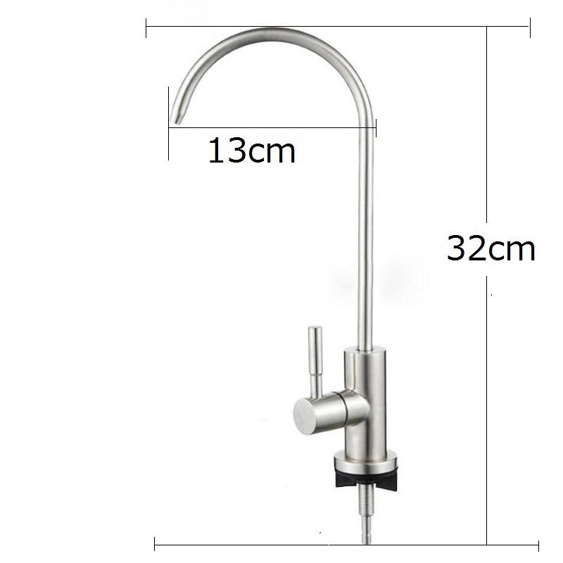 Gooseneck Water Purifier Faucet Reverse Osmosis Drinking Water Filter Faucet Stainless Steel 1/2" Ceramic Core