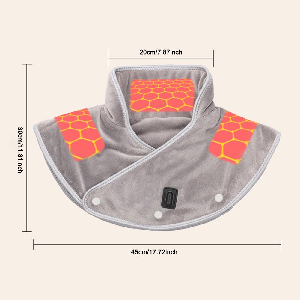Electric Shoulder and Neck Heating Pad 3 Temp Setting USB Heated Shawl Blanket Body Warmer Autumn Winter Warm Back Brace Wrap