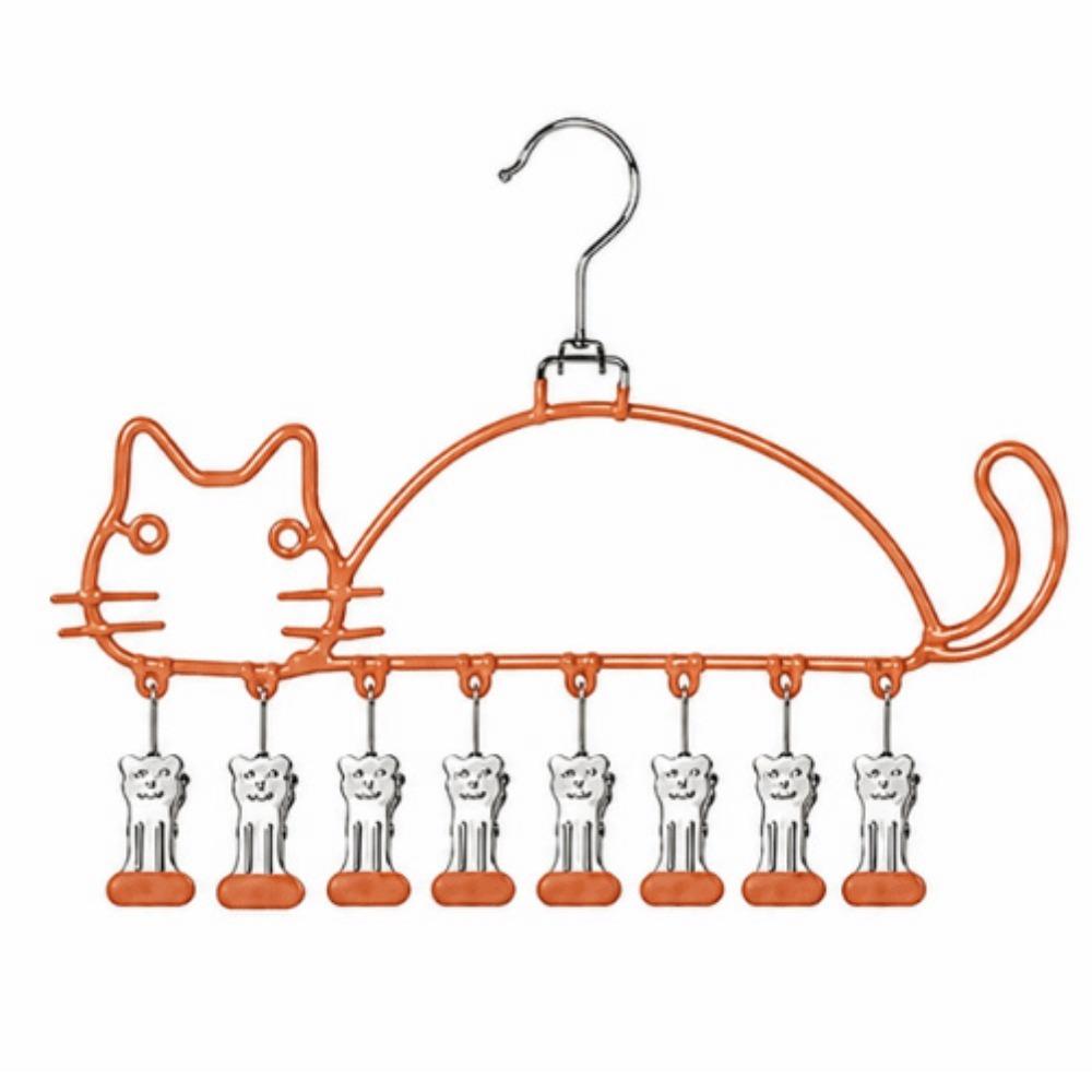 Cat Shape Socks Drying Rack Windproof Clothes Hanger Underwear Drying Clips Indoor Outdoor Use