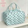 Three Layer Partition Handheld Makeup Bag Polka Dot Toiletry Bag Travel Storage Bag  Business