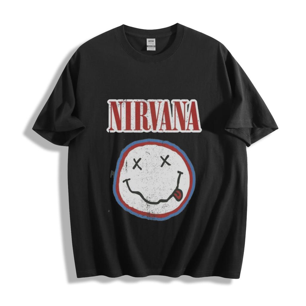 Футболка Nirvana Smiley - Классический дизайн лица в стиле гранж Унисекс